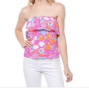 Lilly Pulitzer strapless ruffle top
